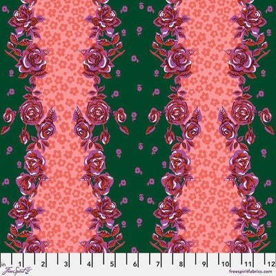 Freespirit Fabric - Nathalie Lete - Anna Maria Horner Conservatory -  Woodland Walk - Fawn in Flowers Pink